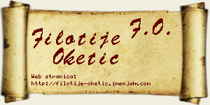 Filotije Oketić vizit kartica